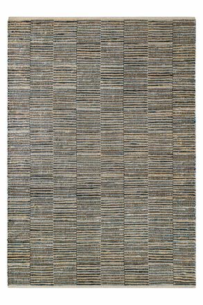 Wecon Home Alfombra hecha a mano denim y yute natural y azul 80x150