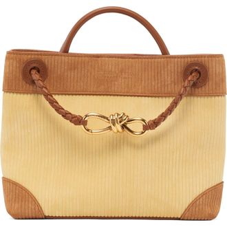 Bottega Veneta Small Andiamo Corduroy & Suede Top Handle Bag in 9310 Butter/Amber-Mb at Nordstrom
