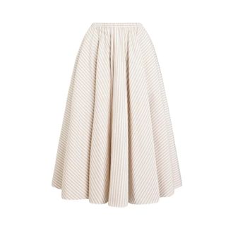 Patou Midi Skirts, female, Beige, Size: S Elasticated Midi Skirt