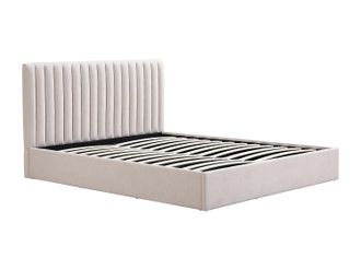 Vente-Unique Letto Contenitore 140 X 190 Cm Tessuto Beige - Saraneli