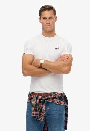 Superdry Rundhalsshirt SUPERDRY ESSENTIAL CONTRAST EMB TEE, Herren, Gr. XXL, optic, Single Jersey, Obermaterial: 100% Baumwolle, bedruckt, slim fit normal, Run