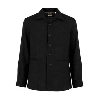 Brunello Cucinelli Brunello Cucinelli, Casual Shirts, male, Black, Size: M Easy Fit Linen Shirt