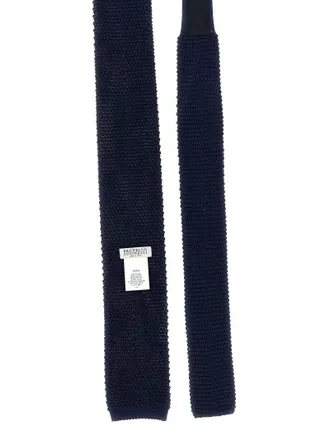 Brunello Cucinelli Silk Knit Necktie - Navy
