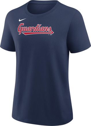 Nike Cleveland Guardians Wordmark Nike Womens MLB T-Shirt in Blue | 01K944BGUA-M3X