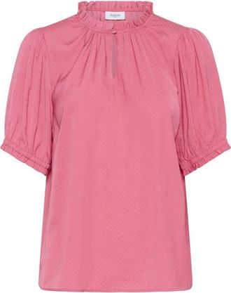 Saint Tropez Fruit Dove Blouse met Ruchedetail - Dames - Blouses - Roze - M - Overhemden
