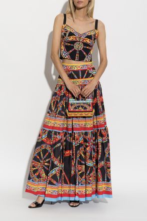 Dolce & Gabbana Short Top With Carretto Print, Womens, Multicolour
