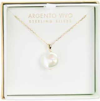Argento Vivo Faux Pearl Pendant Necklace in Gold at Nordstrom Rack