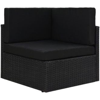 vidaXL Vidaxl - Divano ad Angolo Modulare in Polyrattan Nero