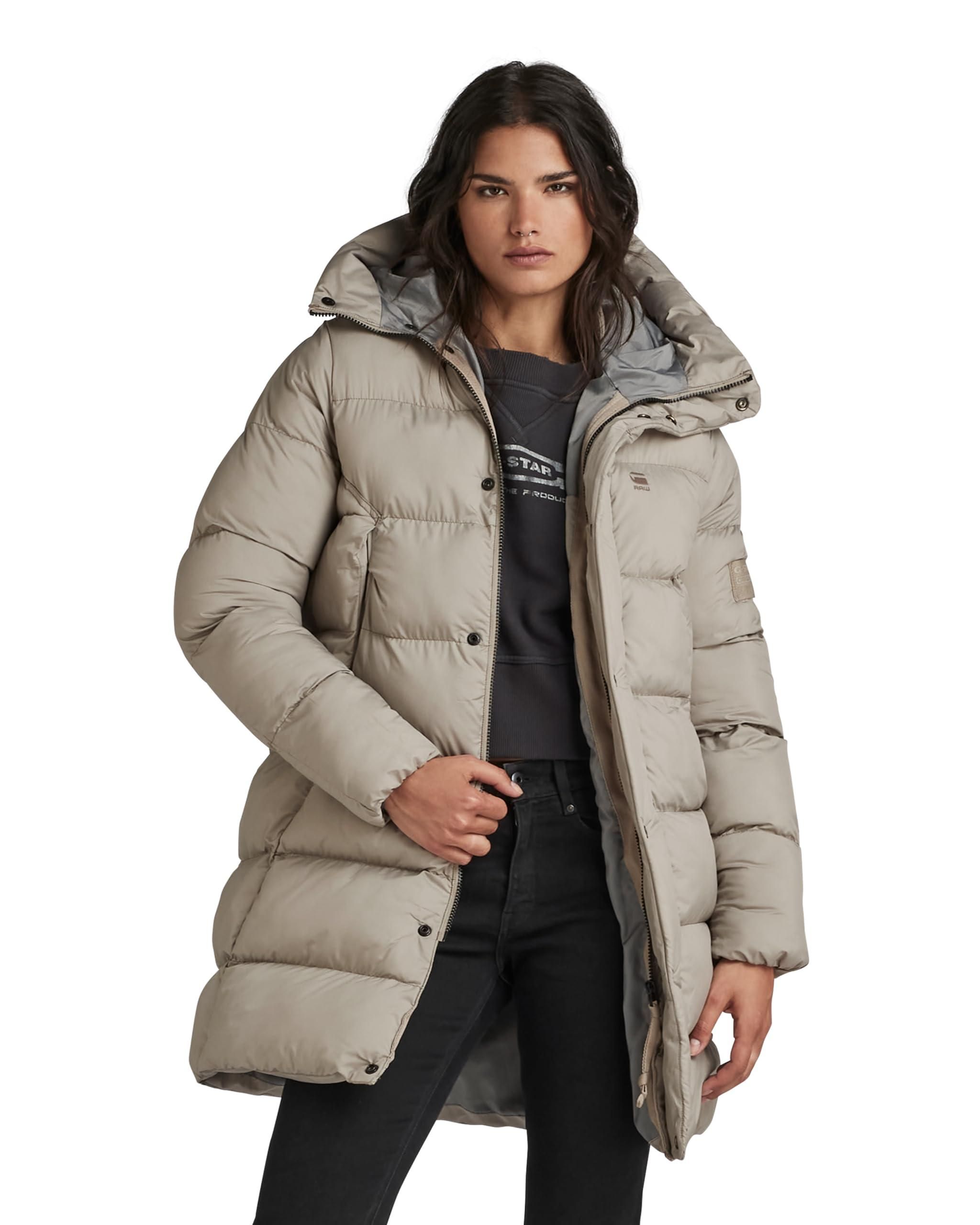 G-Star RAW Damen Whistler Parka Puffer wmn, Grau (elephant skin