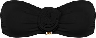 La Reveche Bloemen Bikini Top voor de Zomer - Dames - Bikinis - Zwart - S - Badmode