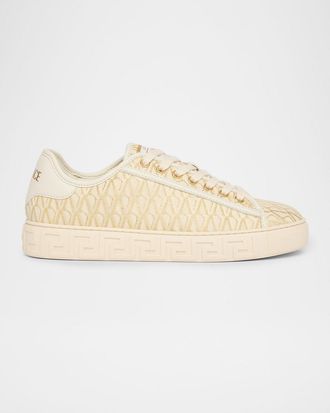 Versace Greca Jacquard Canvas Low-Top Sneakers