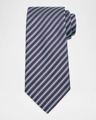 Charvet Mens Silk Multi-Stripe Tie