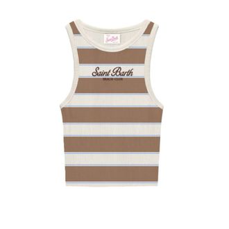 MC2 Saint Barth Sleeveless Tops, female, Multicolor, Size: M Ada Rib Tank Top