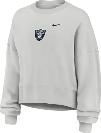 Nike Las Vegas Raiders Primetime Phoenix Nike Womens NFL Oversized Pullover Crew in Grey | 01D70BB8D-CSV