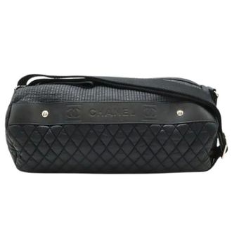 Chanel Pre-owned Nylon Coco Mark Schoudertas - Dames - Pre-owned - Zwart - Maat: ONE Size Nylon