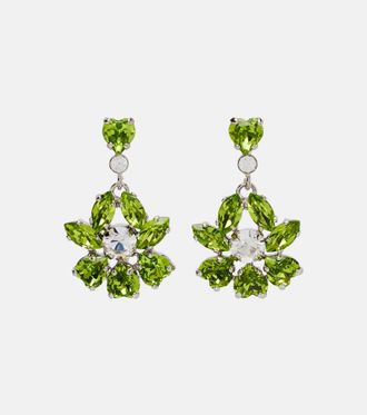 Simone Rocha Heartbloom embellished drop earrings