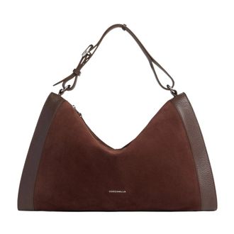 Coccinelle Elinor Medium Schoudertas - Dames - Schoudertassen - Bruin - ONE Size - Leer - Tassen