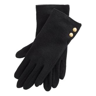 Ralph Lauren Gloves, female, Black, Size: M 2 Button Glv-Gloves