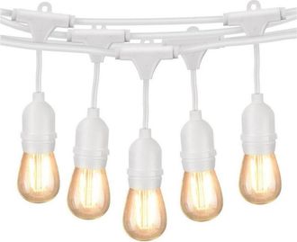 Trade Shop Trade Shop Traesio - Trade Shop - Catena Luminosa Da Esterno Modulare 10 Lampadine E27 Cavo 10 Metri Ip65 Bianco