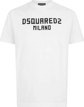 Dsquared2 White Cotton Straight Fit T-Shirt