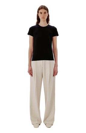 Another Tomorrow FITTED TEE in Black at Nordstrom, Size X-Large It