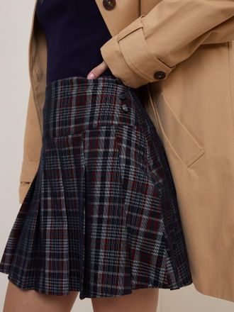 Nobody's Child Navy And Red Tartan Mini Skirt