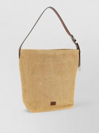 Pinko raffia bucket bag woven texture strap