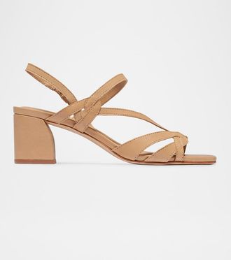 Bernardo Gyoda Leather Block-Heel Sandals