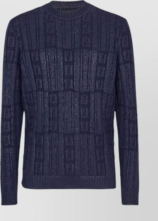 Fendi wool ribbed crew-neck long-sleeve jumper