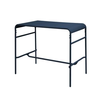 Sweeek Mesa alta de jard&iacute;n bistr&oacute; de acero, 4 plazas, 120cm, azul marino