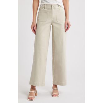 Wit & Wisdom Emma Patch Pocket High Waist Wide Leg Jeans in Birch at Nordstrom Rack, Size 6