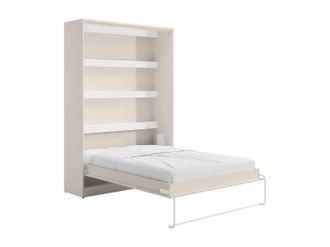 Vente-Unique Cama abatible 140 x 200 cm - Apertura vertical manual - Con LEDs - Beige - RAPILI
