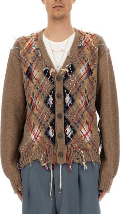 Maison Margiela Cardigan With Diamond Pattern-Uomo