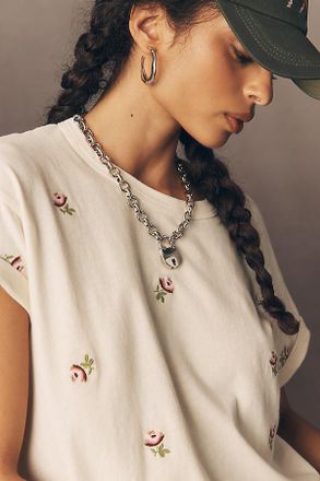 The Great. Crew-Neck Embroidered Boxy Tee