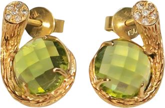 Fei Liu Fine Jewellery Peridot And Diamond Earrings