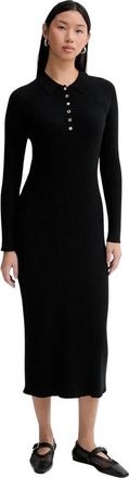 Paul Smith Elastic Knit Midi Jurk - Dames - Casual kleedjes - Zwart - S - Wol - Kleedjes