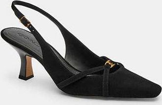 Coach Rowyn Slingback in Black, Size 7.5 | Suede