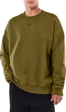 Off-white Mens Off Stamp Skate Logo Sweatshirt Green Clothing > Knitwear