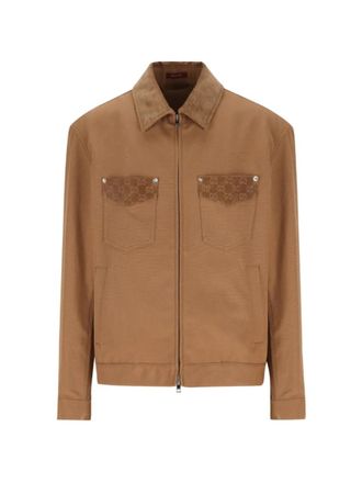 Gucci Brown Shirt Collar Jacket