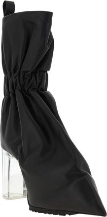 Rick Owens Womens Black Calfskin Ankle Boots