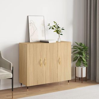 vidaXL Vidaxl - Aparador De Madera De Ingenier&iacute;a Roble Sonoma 90x34x80 Cm