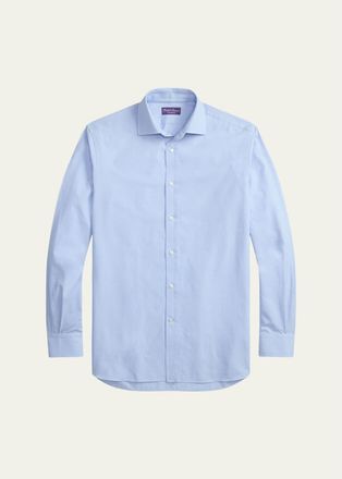 Ralph Lauren Purple Label Mens Diamond-Textured Oxford Sport Shirt