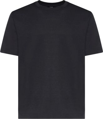 Herno T-shirt van katoen met ronde hals - Heren - T-shirts - Blauw - S - Katoen - Tops