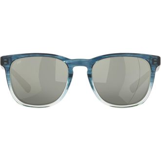 Costa Sullivan 53mm Mirrored Polarized Square Sunglasses in Teal at Nordstrom
