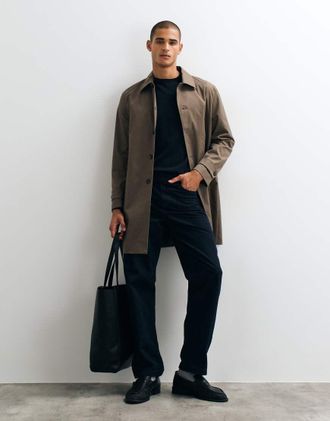 Mango Trench color fungo-Marrone
