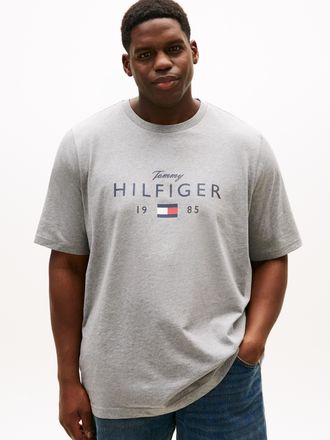 Tommy Hilfiger Big & Tall T-Shirt BT-BRAND LOVE BIG HILFIGER, Herren, Gr. 4XL, medium grau heather, Single Jersey, Obermaterial: 100% Baumwolle, TOMMY HILFIGER BIG & TALL, norm