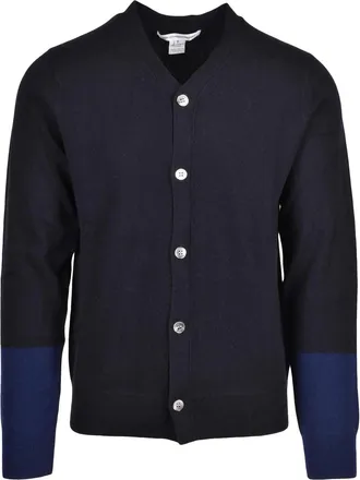 Comme Des Gar&ccedil;ons Grey V-Neck Wool Cardigan