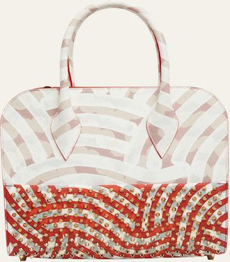 Christian Louboutin Eloise Medium Top-Handle Bag in Coated Canvas and Leather