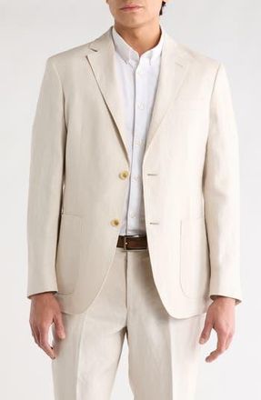 Nordstrom Rack Solid Notch Lapel Linen Sport Coat in Grey Moonbeam at Nordstrom Rack, Size 42