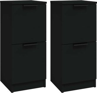 vidaXL Vidaxl - Aparador De Madera Contrachapada Negro 30x30x70 Cm
